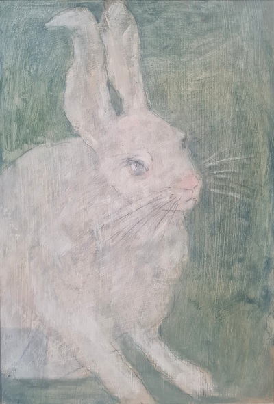 Joyce Gunn Cairns MBE
White Hare
Oil on board  30 x 25 cms 
£450