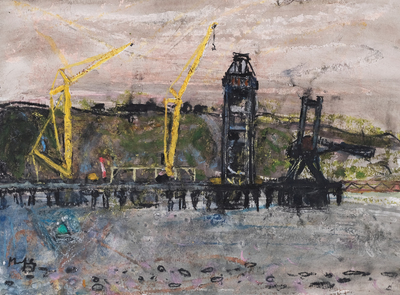 Sandy Murphy RGI PAI
Cranes, Hunterston 
8 x 10 ins acrylic 
£900
SOLD
