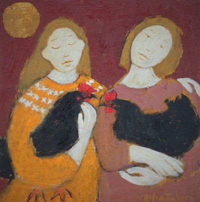 Helen Tabor
Two Black Hens
Oil on canvas  25 x 25 cms
SOLD