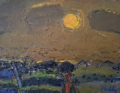 Setting Sun (unframed)
Oil on board  18 x 23 cms
SOLD