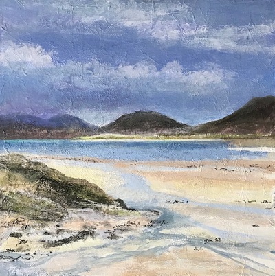 Sandra Moffat
Nothing but Blue Skies, Seilebost
mixed media  53 x 53 cms
£800