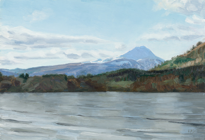 Katherine Cowtan
Ben Lomond from Lake of Menteith
Oil on board  22 x 40 cms
SOLD