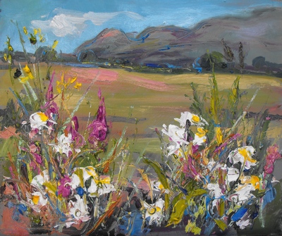 Judith I Bridgland
Hedgerow with White Flowers near Strathblane
oil on linen
28 x 33 cms
SOLD