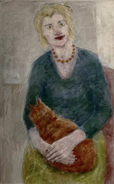 Joyce Gunn Cairns MBE
Matching Beads
oil on board 80 x 44 
£825