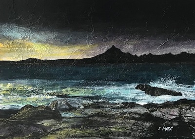 Sandra Moffat
Stormy Sky, Elgol
mixed media  47 x 57 cms
£800