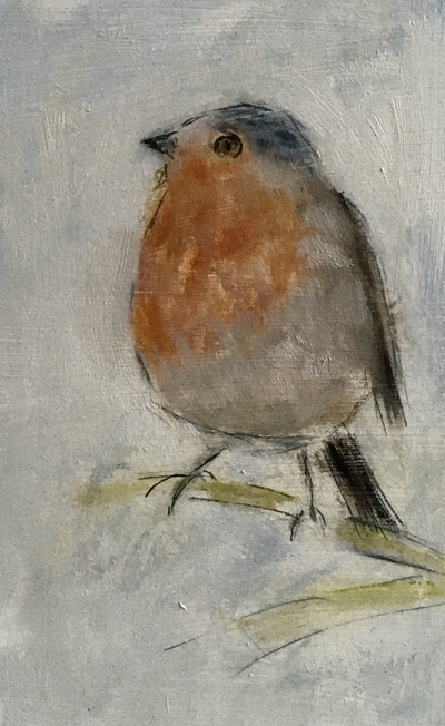 Joyce Gunn Cairns 
'The Robin Owre a' Birds are Blest'
Oil  32 x 24 cms
SOLD