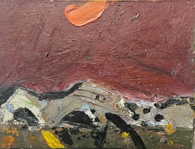 Sandy Murphy RGI PAI
Orange Sun, Winter
oil on board 17 x 22 cm
£400 (unframed)