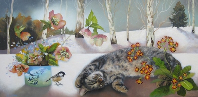 Lesley McLaren
Sleeping Through Snow
Oil on gesso board  30 x 60 cms
£795