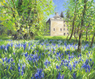 Katherine Cowtan
Bluebells at Culcreuch Castle
Oil on canvas board  25 x 30 cms  
£375