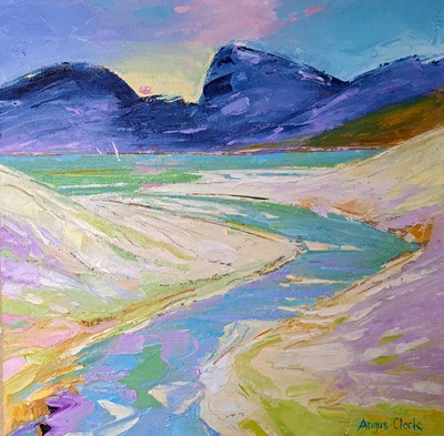 Angus Clark
Luskentyre Looking to Harris Hills
oil on canvas  40 x 40 cm
£495