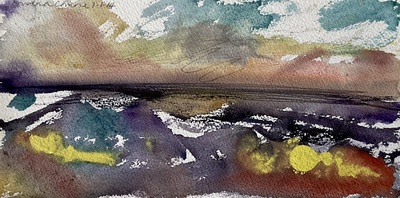 Rowena Comrie
Midnight, Aberdeen Sea
watercolour 15 x 30 cm
£425