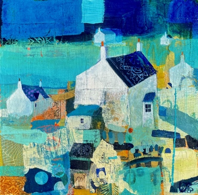 Nicole Stevenson
Shore Crofts, Eriskay 
mixed media  20 x 20 cm
£380