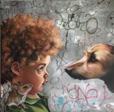 Susan Hutchison
The Dog Seer
Oil on canvas  30 x 30 cms  
£1500