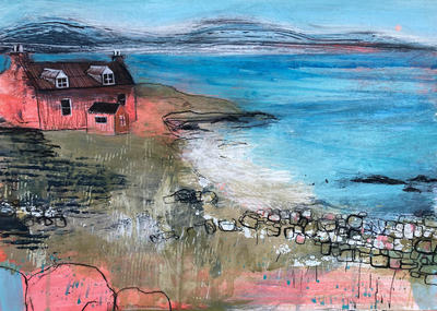 Jane Askey
Hebridean House and the Last of the Sun
mixed media on paper 30 x 42 cm 	
£595
SOLD