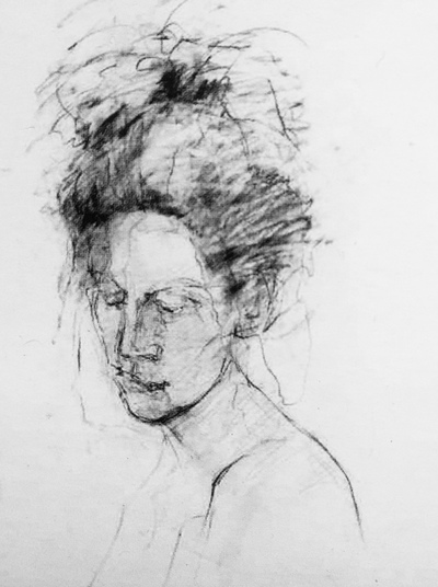 Joyce Gunn Cairns 
Nefertiti
Graphite 90 x 70 cms
£750