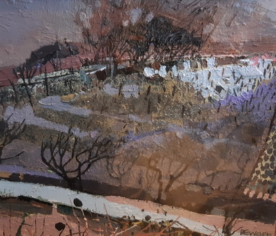 Carol Dewart PAI RSW
Homeward Bound, Cardross
mixed media 20 x  24 cms
£250 (unframed)
