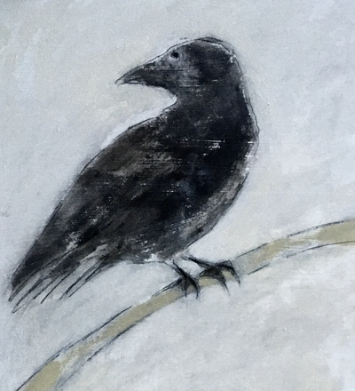 Joyce Gunn Cairns
Craw on Branch
Oil on board  29 x 21 cms
£345
SOLD