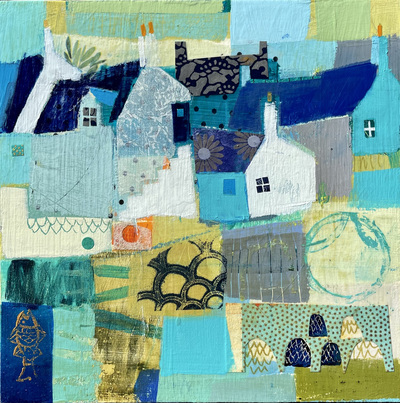 Beach Houses, Sandend
mixed media 20 x 20 cm
£450