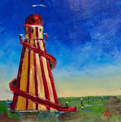 Paul Graham 
Helter Skelter
Oil on board  20 x 20 cms
£450