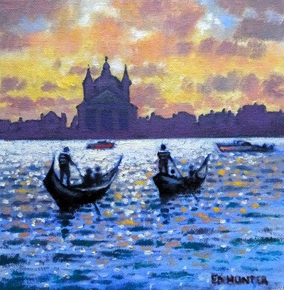 Ed Hunter
Gondoliers
oil on canvas 20 x 20 cm
£430