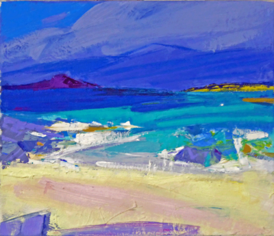 Marion Thomson 
Running Tide, Ardnamurchan
Oil on canvas  30 x 35 cms
£850