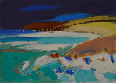 Marion Thomson
Big Sea, Barra
Oil on board 13 x 18 cms 
£460