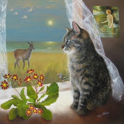 A Mild Shock at the Kitchen Window
oil on panel 30 x 30 cm
£695
SOLD