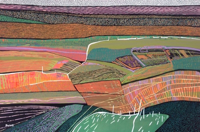 Carol Dewart PAI RSW
The Fabric of the Land
gouache 54 x 80 cms
£2800