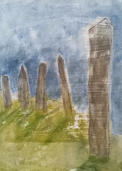 Joyce Gunn Cairns
Ring of Brodgar, Orkney
oil 29 x 20 cms
SOLD