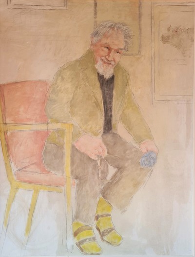 Alasdair Gray, The Scottish Hippo
oil on board 118 x 90 cms
£2400