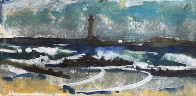 Rowena Comrie
Hazy Mist, Big Breakers
watercolour 10 x 20 cm
£180 (mounted and unframed)
