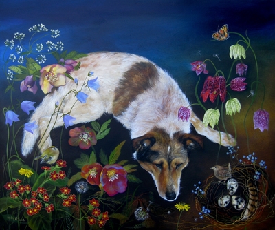 Asleep in a Flower Bed
oil on aluminium panel 50 x 60 cm
£1450
