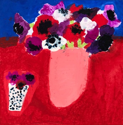 Caroline Bailey
Anemones on Red
Mixed media 18 x 18 cms
£300 (unframed)