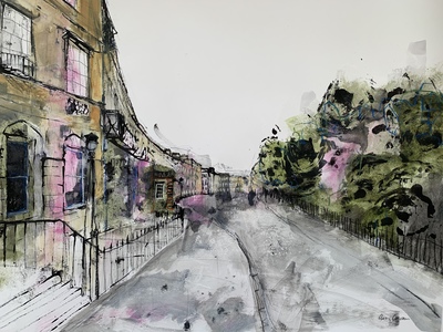 Abercromby Place, Edinburgh
acrylic and mixed media  49 x 62 cms
£795