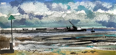 Rowena Comrie
Southend Pier, Low Tide
watercolour 15 x 30 cm
£395
