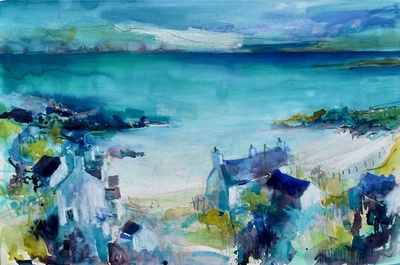 Time and Turquoise Seas, Lewis
watercolour, ink and pastel 50 x 75 cm
£1500