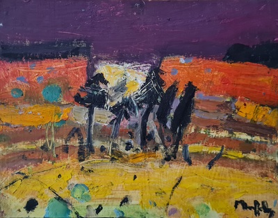 Hillside, Galloway (unframed)
Oil on board  18 x 23 cms
SOLD