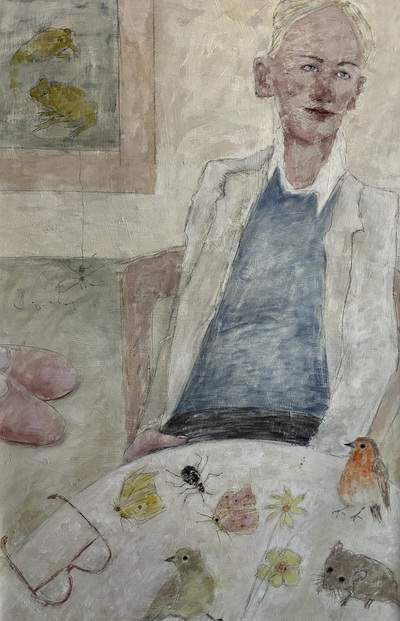 The Gentle Naturalist 
Joyce Gunn Cairns
oil on board 82 x 54 cm
£1150